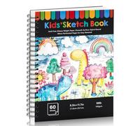 A4 Sketch Book for Kids, Hardcover Spiral Pad, 60 Sheets, 160gsm