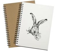 A4 Sketch Books 2 Pack, Recycled Spiral Notebook Cartridge Paper Drawing Pads 120Page/ 60 Sheets White Artist Paper Hard Cover 160gsm DS03A402
