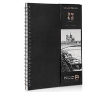 A4 Sketch Books, 200GSM Thick Paper Hardcover Spiral Bound Sketchbook, 40 Sheets/80 Pages Hardback Sketch Pad for Drawing and Sketching Artist Sketchbook