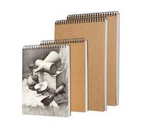 A4 Sketch Books Spiral Bound Hardback Sketch Pad, 2X A4 and 2X A5 Brown Hard Kraft Cover Art Sketchbooks, Sketch Book for Landscape for Painting, Sketching, Drawing