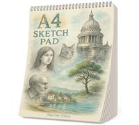 A4 Sketch Pad, 180gsm, 40 Sheets / 80 Pages, Spiral Bound #1918