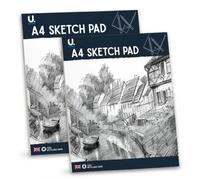 A4 Sketch Pad 2 Pack - 80 Sheets, 70gsm White Paper, Drawing, Sketching & Art Pad for School, Home & Artists
