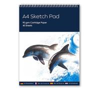 A4 Sketch Pad for Artists,Spiral Bound Art Sketch Book - Perfect for Painting, Drawing and Sketching, 90 GSM White Cartridge Paper,40 Sheets