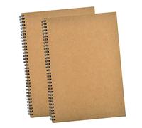 A4 Sketchbook 2pcs, 160GSM Spiral Bound Sketch Pad, 140 Pages Drawing Sketch Book, Kraft Cover Blank Paper Sketch Notebook For Artist Watercolor,Cartridge Paper For Kids Adults Landscape Painting (A4)