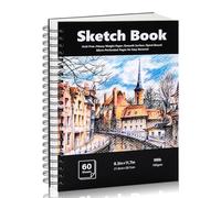 A4 Sketchbook, 60 Sheets Spiral Sketch Book with 160gsm Thick Paper, Artists Hardcover Green Hardback Art Drawing Pad for Sketching, Drawing, Gift