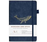 A4 Sketchbook Blank Notebook by Avocado and Spice® with Gift Box & Velvet Bag - Artist Sketch Pad - Travel Journal Notebook A4 - Vegan Friendly Drawing Pad with 200 Thick Pages (Blue, Plain)