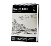 A4 Sketchbook/Sketch Pad, 50 Sheets, Hardcover, Spiral Bound, 200gsm Thick Drawing Paper - Drawing Pad & Drawing Book for Artists, Illustration & Mixed Media
