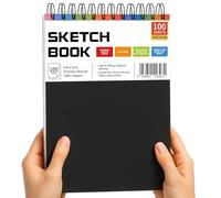 A4 Sketchbook Spiral Bound - 200 Pages (100 Sheets), 100 GSM - Slightly Larger Than A4 (9” x 12”) - Top Spiral Art Pad for Drawing, Sketching, Journaling, Perforated Pages - Easy, Clean Tear-Off