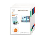 A4 Slim Clear Tuff Storage Box Multi-Purpose Organiser Utility Files by E&A Distribution Limited (30)