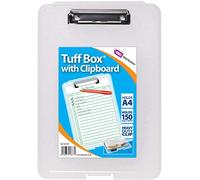 A4 Slim Tuff Box with Clipboard Heavy Duty Clip A4 File storage document deep box