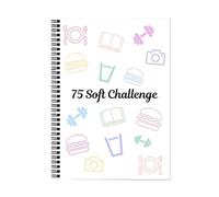 A4 Soft Challenge Planner Notebook, 75 Soft Note Book For Daily Goals And Progress Tracking, Daily Tracking Organizer Binder Journal, For School Studying Travel, Working