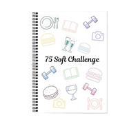 A4 Soft Challenge Planner Notebook - 75 Trackers Daily Life Organizer 21X29.7Cm | Spiral Notebook Simple Planner Diary for Goal Setting Task Management Productivity Journal