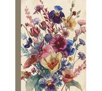 A4 Softcover Notebook Plain Paper | Floral: Unlined Blank | 200 Numbered White Pages