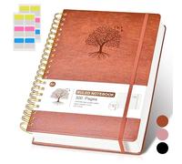 A4 Spiral Lined Notebook Journal 8.5” x 11”, 300 Pages Hardcover Leather Journals for Women Men, Large College Ruled Notebooks with 100 GSM Thick Paper, Spiral Journal for Business Writing Work, Brown