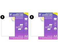 A4 Sticker Paper for Printing, 100 Sheets | White Matte Sticker Paper | Self Adhesive Address Labels | 2 Packs (100 Labels Each)