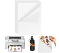 A4 Sticker Paper Labels, ADERTOS 30 Sheets Printable Vinyl Stickers Paper Clear Sticker Printer Paper Self-Adhesive Vinyl Inkjet Film Decal for Inkjet & Laser Printers - Clear, 297 x 210 mm