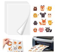 A4 Sticker Paper Labels, ADERTOS 30 Sheets Waterproof Printable Vinyl Stickers Paper Matte Sticker Printer Paper Self-Adhesive Vinyl Inkjet Film Decal for Inkjet & Laser Printers - Transparent Backing
