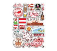A4 Sticker Sheet Austria Landmarks Vinyl Stickers - Austrian Vienna Map Airport Stamp Skyline Flag Travel Holiday Culture Aesthetic #79996