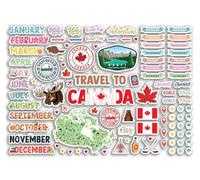 A4 Sticker Sheet Canada Landmarks Vinyl Stickers - Canadian Leaf City Diary Travel Holiday Months Days Labels Scrapbook Journal #81388