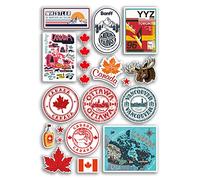 A4 Sticker Sheet Canada Vinyl Stickers - Canadian Landmarks City Beach Flag Map Holiday Suitcase Luggage Scrapbook Culture Travel #78877