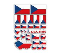A4 Sticker Sheet Czechia Flags Vinyl Stickers - Czech Republic Country Europe World National Flag Vacation Travel Holiday Aesthetic #80031