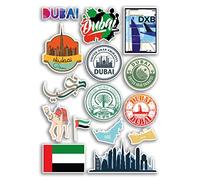 A4 Sticker Sheet Dubai Vinyl Stickers - United Arab Emirates UAE Landmarks City Beach Flag Map Holiday Suitcase Luggage Scrapbook Culture Travel #78872