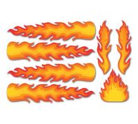 A4 Sticker Sheet Flames Vinyl Stickers - Fire Cool Vehicle Car Bike Speed Motorbike Men Hobbies Hobby Scrapbooking Journal Decor Gift #82186