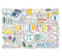 A4 Sticker Sheet Mathematics Vinyl Stickers - Maths Fan Lesson School Book Project Cover Labels Decal Scrapbooking Kids Teen Education #81081