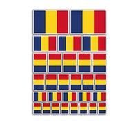A4 Sticker Sheet Romania Flags Vinyl Stickers - Romanian Country Europe World National Flag Vacation Travel Holiday Car Aesthetic #80061