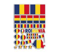 A4 Sticker Sheet Romania Flags Vinyl Stickers - Romanian Country Europe World National Flag Vacation Travel Holiday Car Aesthetic #80060