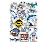 A4 Sticker Sheet Sharks Vinyl Stickers - Beware Scuba Diving Sea Creature Dangerous Funny Love Cartoon Illustrations Hobby Scrapbooking Gift #78897