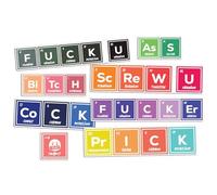 A4 Sticker Sheet Swear Words Elements Vinyl Stickers - Chemical Science Periodic Table Funny Insult Idiot Joke Friend Aesthetic #81971
