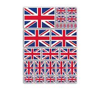 A4 Sticker Sheet United Kingdom Flags Vinyl Stickers - Union Jack Great Britain National Flag Royal Travel Holiday Car Aesthetic #80004