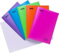 A4 Strong Plastic Notepad Feint Ruled 80 Page Lined Paper Exercise Notebook with Bright Cover