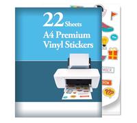 A4 Sublimation Sticker Paper 22Pcs Waterproof - 8.3''x11.7'' Vivid Colour Glossy Transparent for Inkjet Printer - Sublimation Blanks