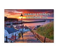 A4 Sunrise and Sunset 2026 Calendar UK 12 Month to view Wall Calendar 2025 UK A3 When Open Papa Prints