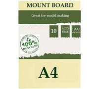 A4 Super Thick 1mm White Card 480gsm Beer Mat Craft Pulp Board for Mounting & Models (10 Sheets)