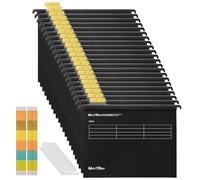 A4 Suspension Files, MerryNine 24 PCS Polypropylene Filing Cabinet Suspension Files with Tabs and Card Inserts for School Home Work Office Organization **Check Size Before Ordering**