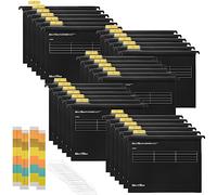 A4 Suspension Files, MerryNine 30PCS Polypropylene Filing Cabinet Suspension Files with Tabs and Card Inserts for School Home Work Office Organization **Check Size Before Ordering** (30, Black)