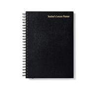 A4 Teacher's Lesson Planner Diary Organiser - Wirebound Hard Cover - 6 Period Daily Format - Black