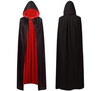 A4 Tech Halloween Cape Vampire Cape Women Men Children Halloween Cape Carnival Fancy Dress Costume Cosplay Cape with Hood Black,120CM