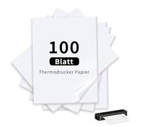 A4 Thermal Paper, 100 Sheets Fast-Drying Thermal Printer Paper, Compatible with A4 Thermal Printers for Documents, Photos, Invoices & Notes