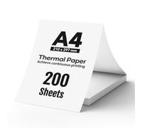 A4 Thermal Paper, 200 Sheets 210mm × 297mm Continuous Printing Paper, Compatible with iDPRT/HPRT/PRT MT610 Portable Thermal Printer or Thermal Document Printers