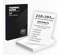 A4 Thermal Printer Paper Sheets (210 x 297mm), Thermal Sheets Compatible with Phomemo M832/M834 PJ762/PJ763MFi, HPRT MT800 - Thermal Printer Paper (200 Single Sheets - Thermal Paper)