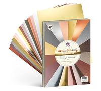 A4 Thick Cardstock, 32 Sheets 250gsm Card Stock Paper for Card Making Scrapbook Holiday Party Decor Education Game, Metallic Colored Card Stock Scrapbooking Paper(Glitter, Mirror, Foil, Pearlescent)