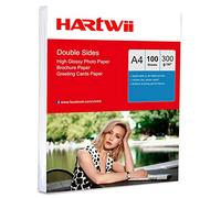 A4 Thick Photo Paper 300Gsm Double Sides Printed High Glossy - 100Sheets Inkjet Paper Both Sides Printing Super White Hartwii