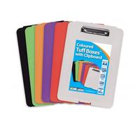A4 Tuff Storage Box with Built-In Clipboard - Assorted Colours, Durable & Portable case +