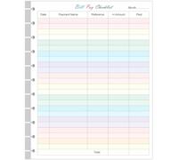 A4 TUL Bill Payment Checklist Refills - 50 Sheets/100 Pages Letter Size Monthly Budget Forms for 11-Disc Discbound Budget Planners, 8.5" x 11"