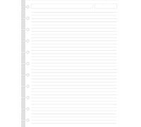 A4 TUL Discbound Lined Refill Paper, 11 Disc Hole Punched, 100Sheets / 200Pages, 100gsm White Paper, 8.5'' x 11''