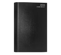 A4 two pages per day 2026 hardback desk diary restaurant planner (Black)